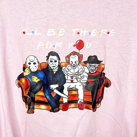I'll Be There For You Horrror Halloween Pink T-shirt Funny Horror - Picture 2 of 2